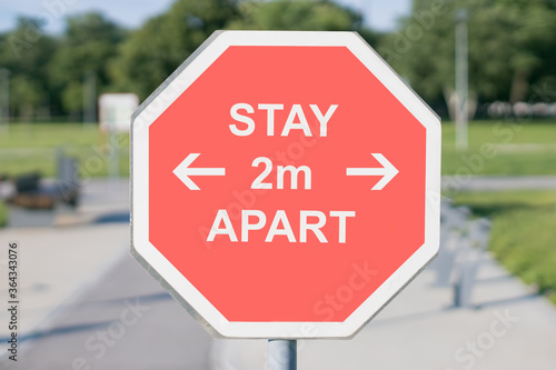 stay two meters apart sign