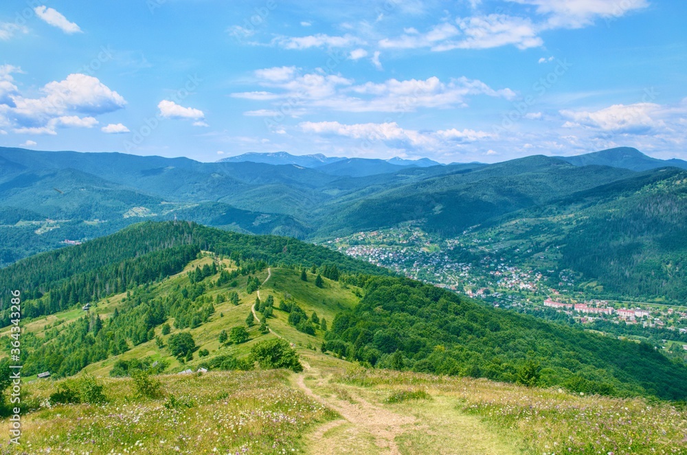 Mountain landscape in the Ukrainian Carpathians