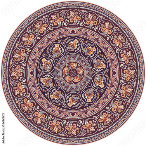 Vector ornament vintage ethnic round illustration