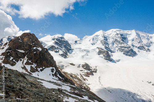 Bernina, Piz Palü, Diavolezza, Gletscher, Piz Trovat, Piz Bernina, Berninagruppe, Gletscherwanderung, Alpen, Pontresina, Graubünden, Sommer, Klimawandel, Schweiz photo