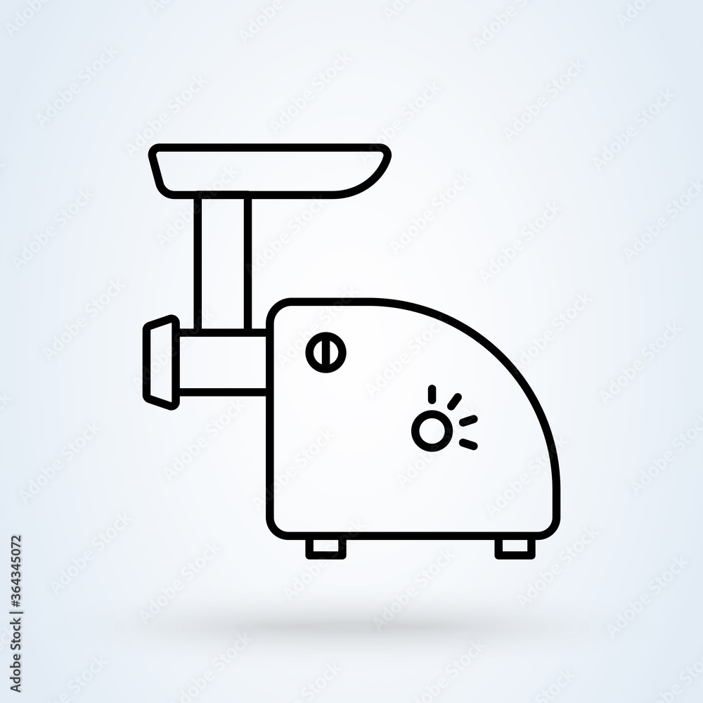 Meat grinder icon in line design style isolated on white background. Meat mincer symbol. Meat grinder icon in line design style isolated on white background. Meat mincer symbol.