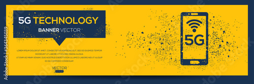 Creative (5G technology) Banner Word with Icon ,Vector illustration. 