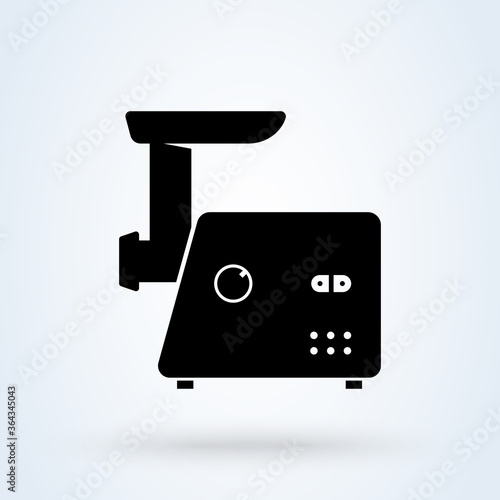 Meat grinder icon illustration in flat design style. Meat mincer symbol.