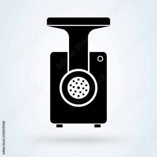 Meat grinder icon illustration in flat design style. Meat mincer symbol.