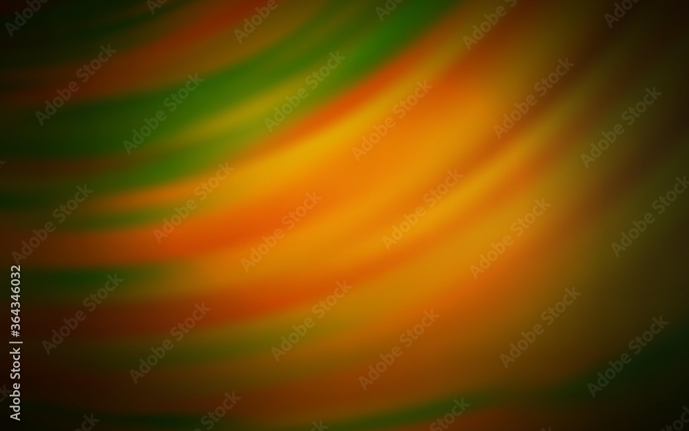 Dark Green, Yellow vector layout with curved lines. Modern gradient abstract illustration with bandy lines. Brand new design for your ads, poster, banner.
