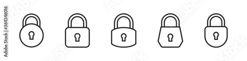 Lock line vector Icons. Padlock vector icons template. Vector illustration