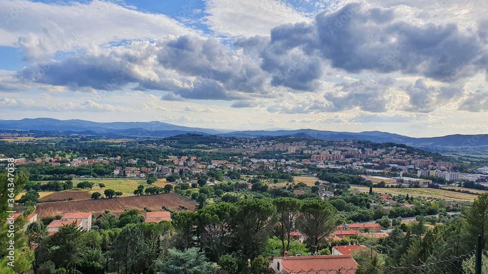 View of the valley with San Mariano and Santa Sabina from