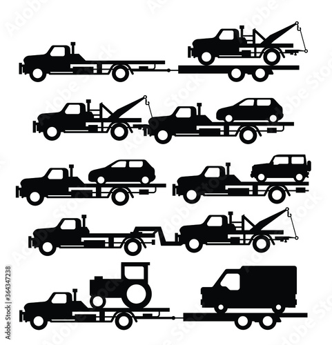 Car Towing Truck, truck vector icons