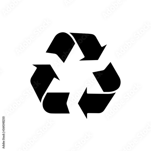 recycle symbol vector illustration, recycle black color image, flat style, recycle web icon, recycle concept for design, recycle symbol picture