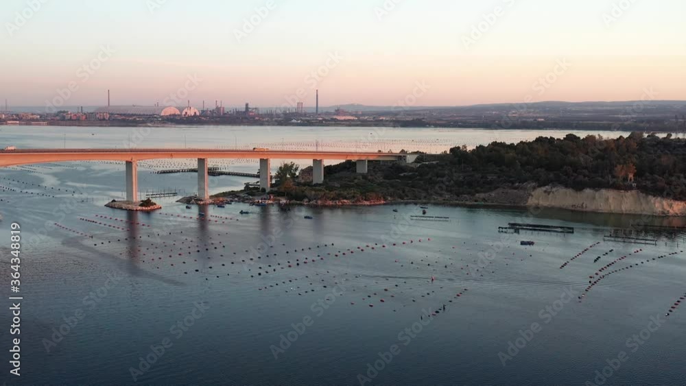 The bridge Punta Penna in Taranto at sunrise The bridge Punta Penna in Taranto at sunrise
