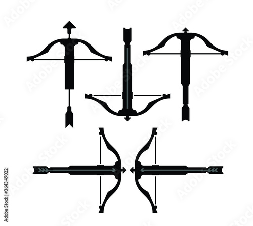 Print op canvas Crossbow with arrows vector