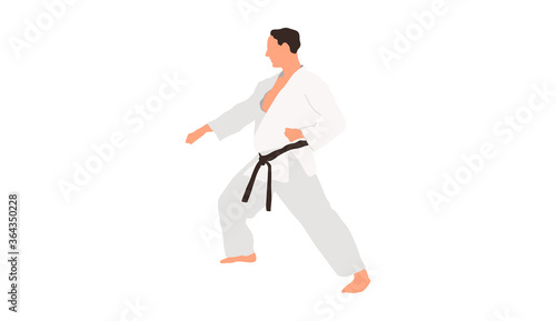 Karate sportsman vector isolated illustration