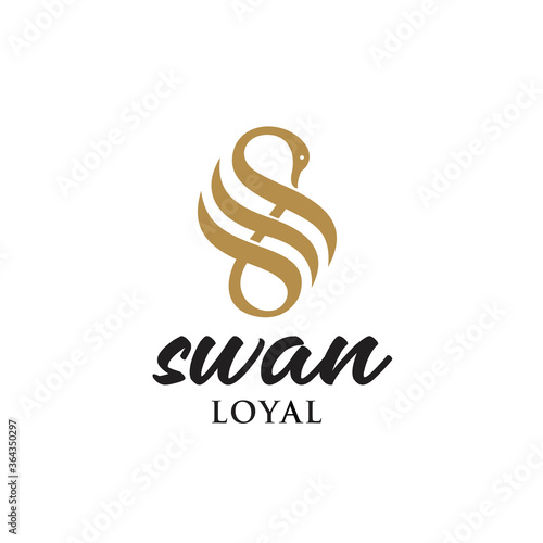 abstract logo design for swan 