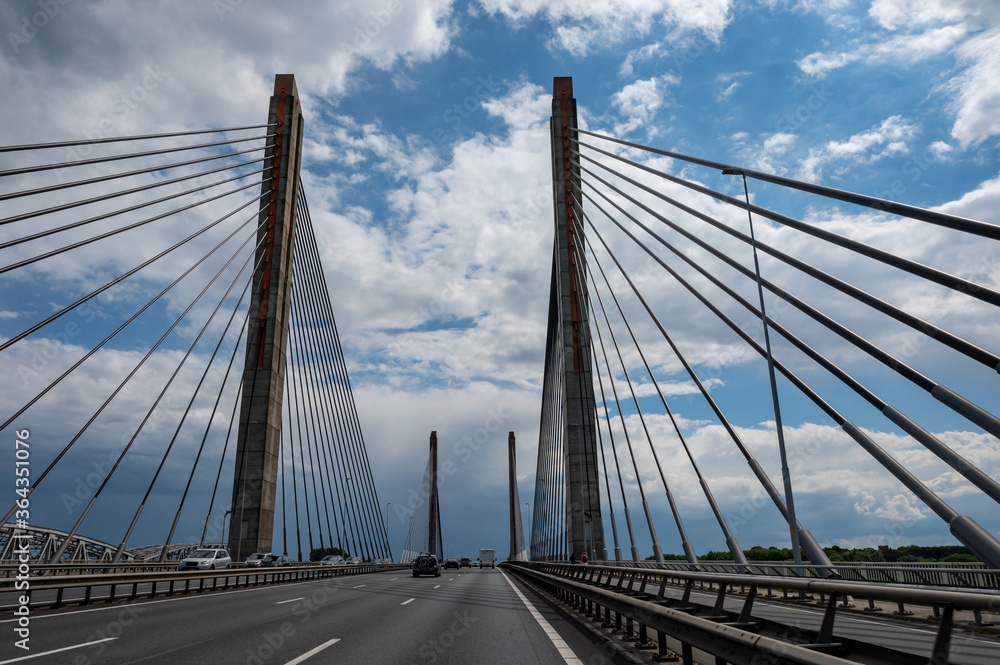 Fototapeta premium Road network infractrusture in Netherlands, high quality asphalt on Dutch highways and briges.