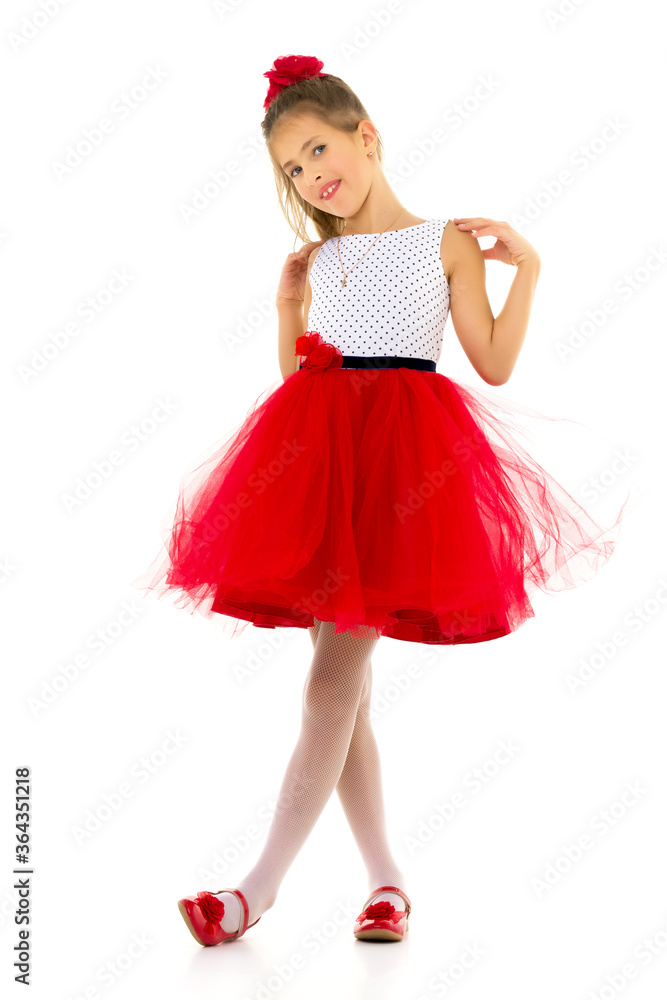 Cute little girl, full length studio portrait Cute little girl, full length studio portrait