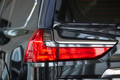 Close-up of the rear light of a modern car