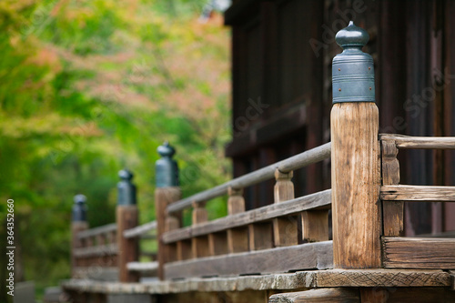 Wooden hut in Japanese garden