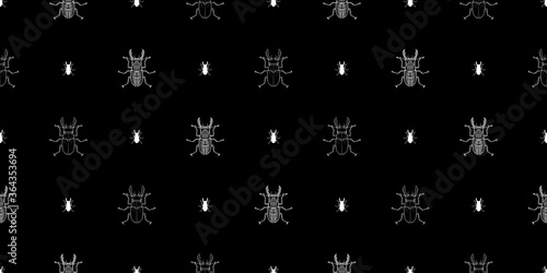 Stag-beetle graphic line pattern