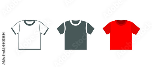 color t shirt collection vector isolated on white