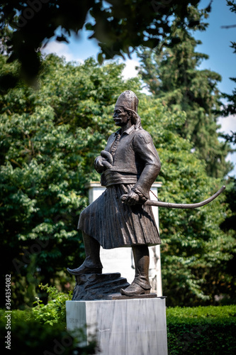 Statue of the city of Ioannina. Georgios Karaiskakis, Hero of the Greek War of Independence of Greece.