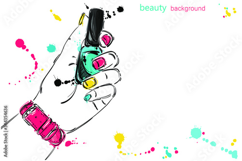 abstract illustration with cosmetics