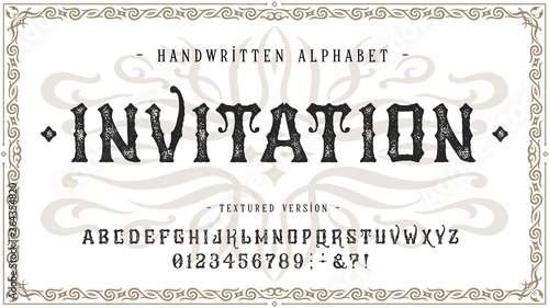 Font Invitation. Craft vintage typeface design