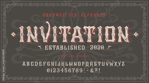 Font Invitation. Craft vintage typeface design