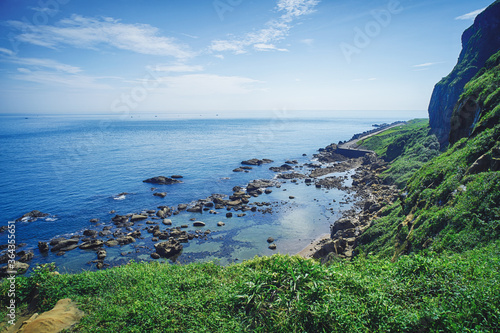 Hope Valley Coast Landscape from Badouzi Coastal Park in Zhongzheng District, Keelung, Taiwan. photo