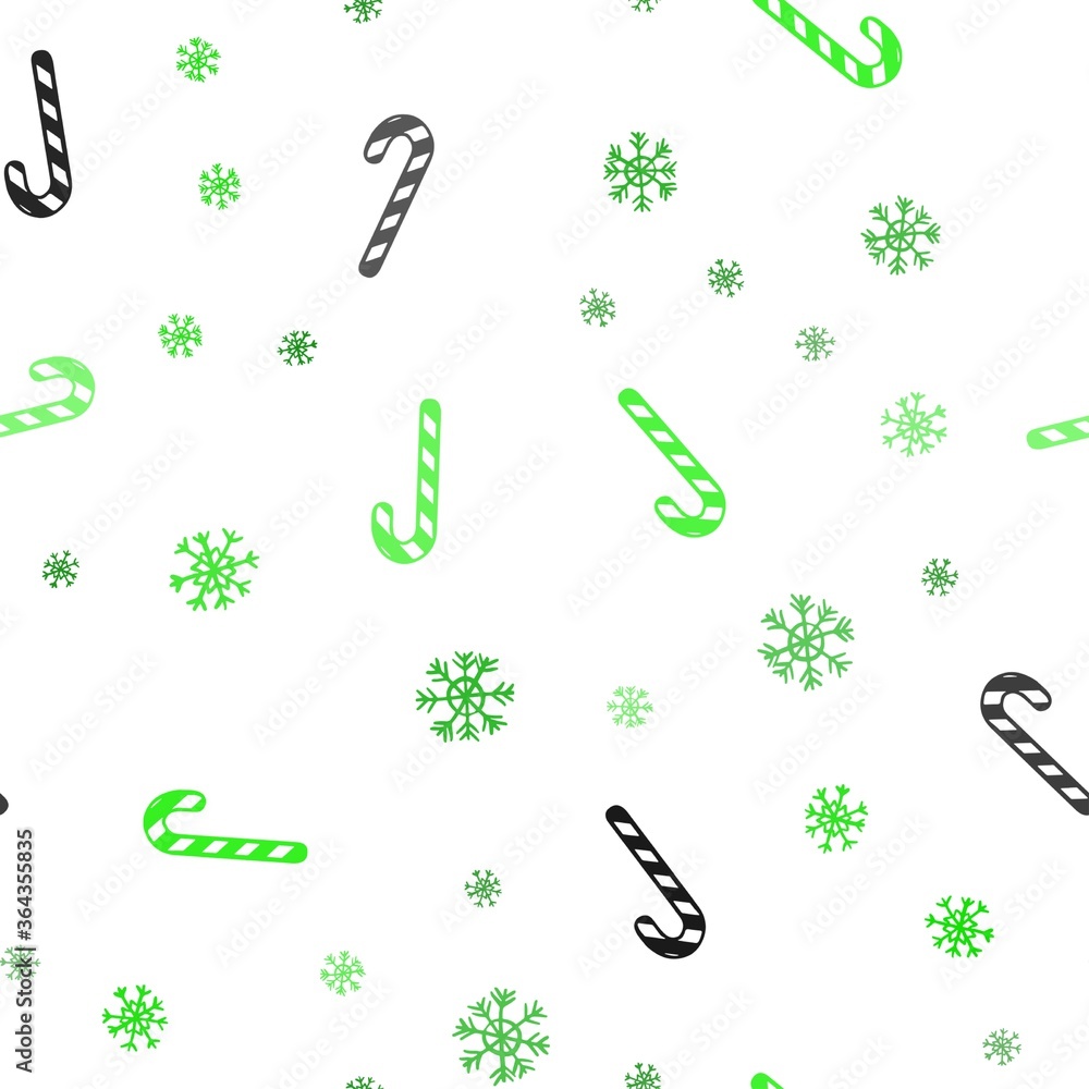 Light Green vector seamless background with sweet xmas lollipops. Light Green vector seamless background with sweet xmas lollipops.