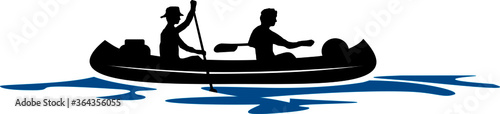 Canoe Boat abstract Vector Outline
