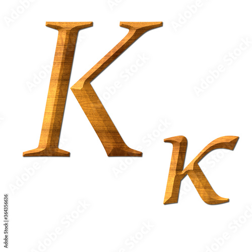 Greek alphabet wooden texture, Kappa