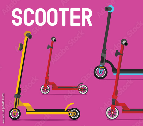 Collapsible Scooter vector isolated on white background
