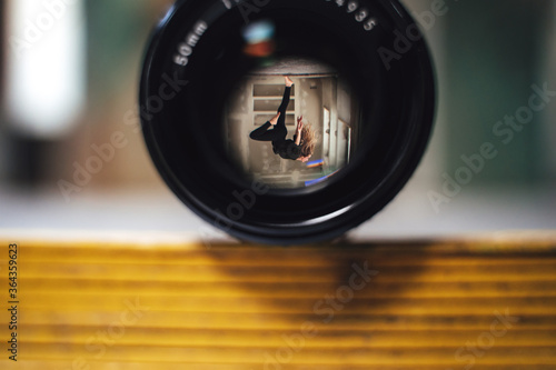 Contemporary dancer framed in a lense 