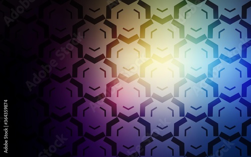 Dark Blue, Yellow vector background with bent lines. A circumflex abstract illustration with gradient. A completely new template for your design.