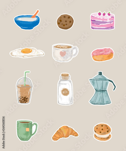 Photography Super cute set of food - Good morning collection, food and drinks conc