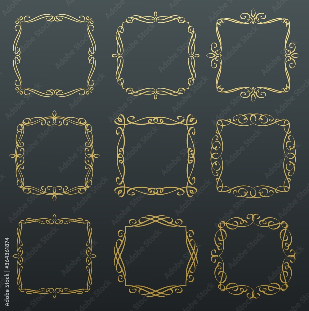 Obraz premium Flourishes vintage frames set.