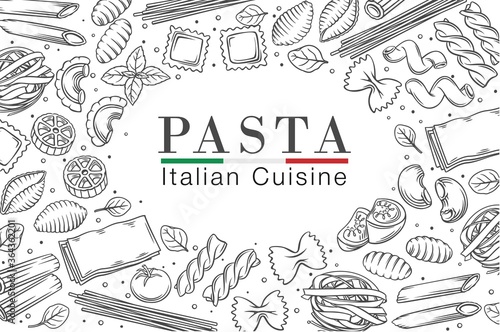 Italian pasta or macaroni frame