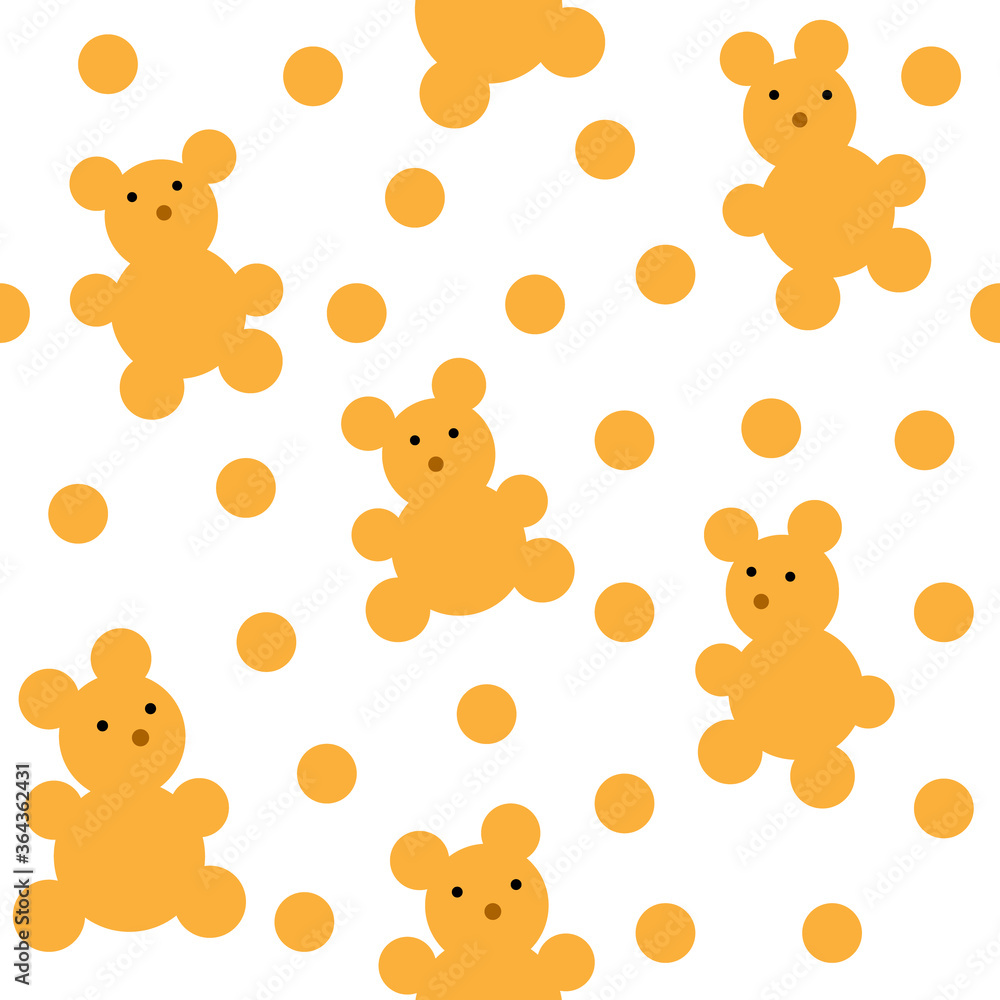 Obraz premium Seamless teddy bears seamless pattern. Repetitive design. 