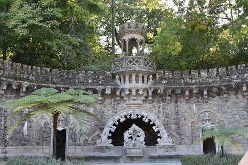 Portal of the Guardians, site that hides one of the entrances to the Initiatic Well, located in Quinta da Regaleira (Sintra), Portugal. photo