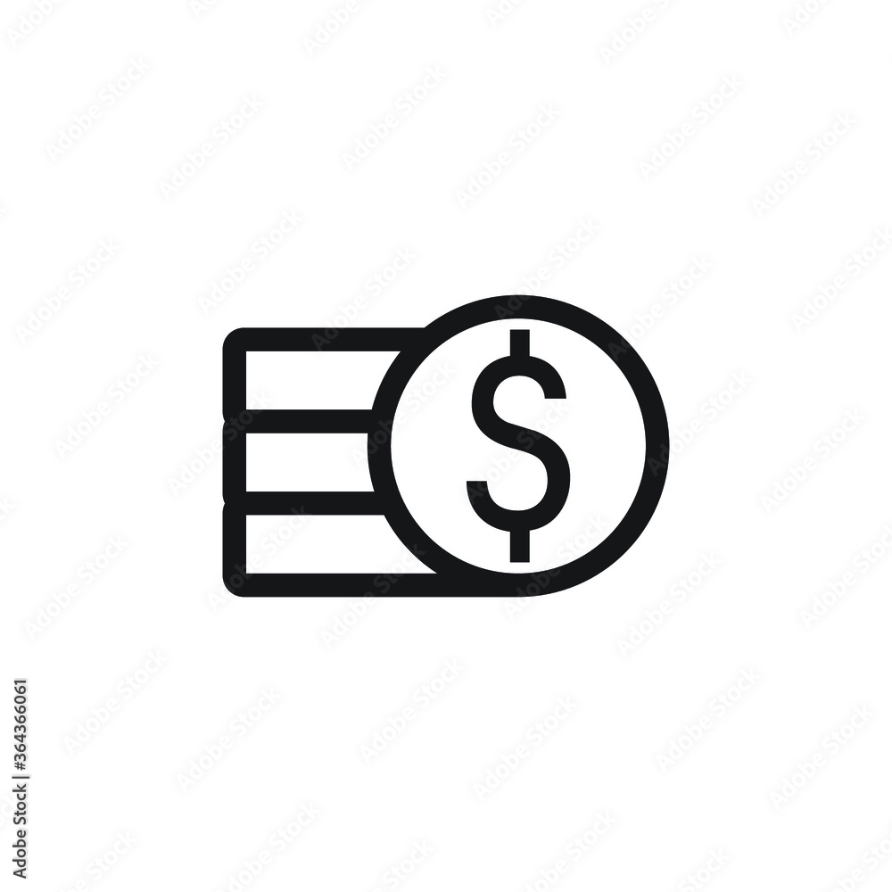 coin cash icon vector coin cash icon vector