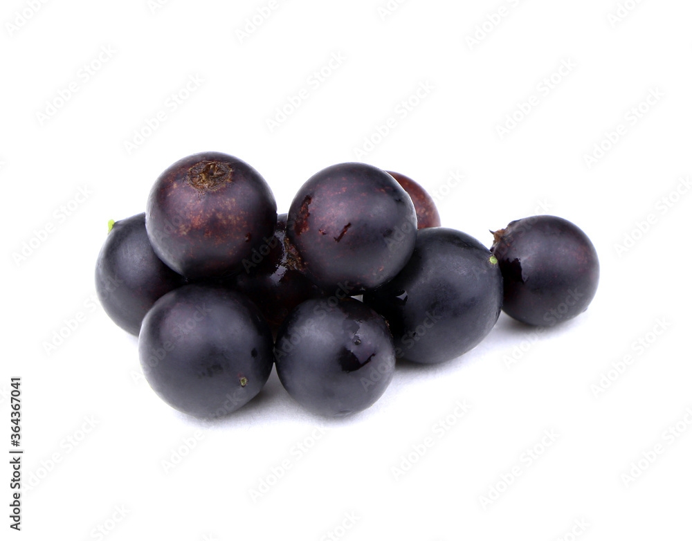 Black currant isolated on a white background. Ribes nigrum isolated. Ripe berries.
