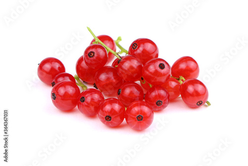 Red currant currant isolated on a white background. Ribes rubrum isolated. Ripe berries.