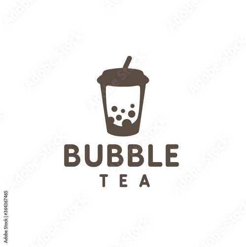 Bubble tea logo icon design element