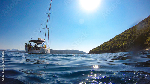 Photography As you look at the sea from the water level.