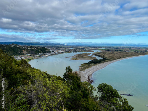 View of Whakatane town from Puketapu Lookout at Whakatane town in Bay of Plenty, New Zealand © Jordan