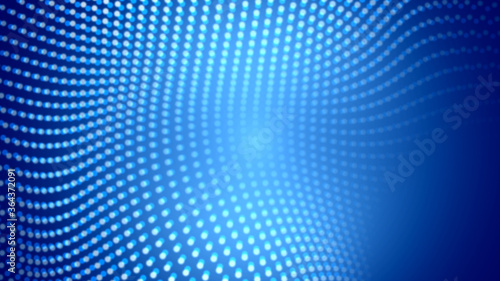 Dot white blue wave light screen gradient texture background. Abstract technology big data digital background. 3d rendering. © Papapig