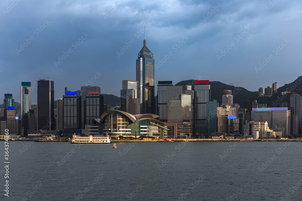 Obraz premium Cityscape and skyline at Victoria Harbour in Hong Kong city