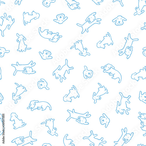 Simple and cute dog seamless pattern,