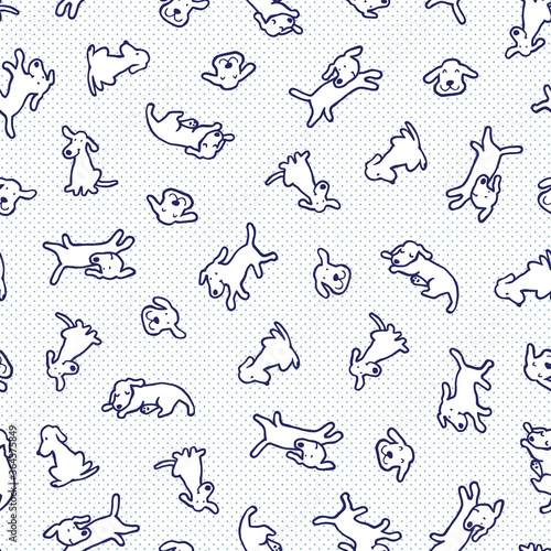 Simple and cute dog seamless pattern,