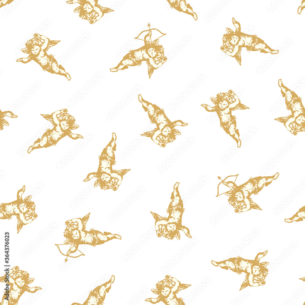 Obraz premium Seamless pattern of pretty Cupid,